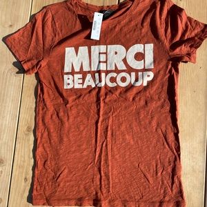 NWT j. Crew merci beaucoup graphic tee sz small